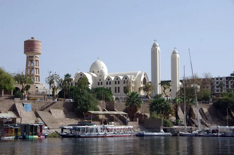 Egypt, Aswan, Docks, Cathedral, Coptic, Ships, Nile