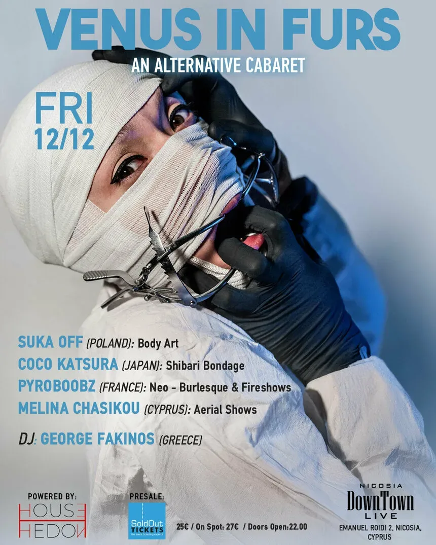 Афиша Venus in Furs с датой 12/12 и списком артистов
