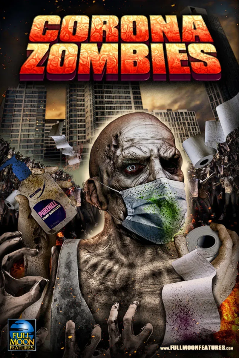 Постер фильма Короназомби Corona Zombies с зомби в медицинской маске