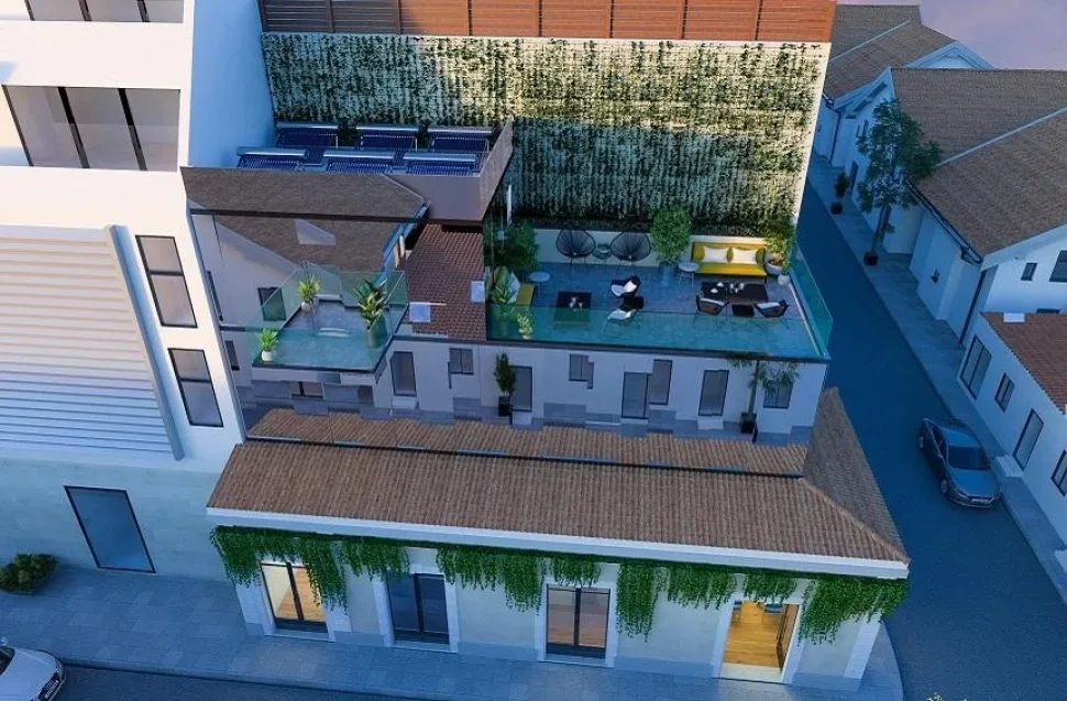 Рендер углового здания проекта Urban на стыке улиц Сариполу и Афинон