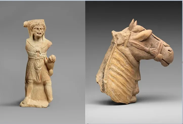 Две терракотовые фигурки из коллекции Metropolitan Museum иллюстрация классического Кипра