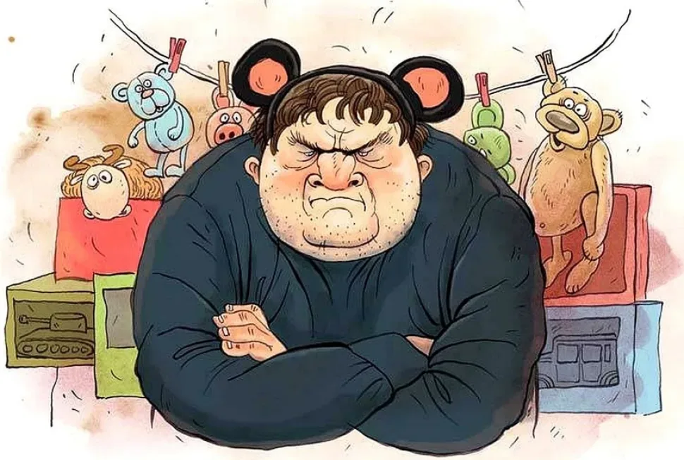 Иллюстрация недовольного человека в контексте необычных профессий Иллюстрация недовольного человека в контексте необычных профессий