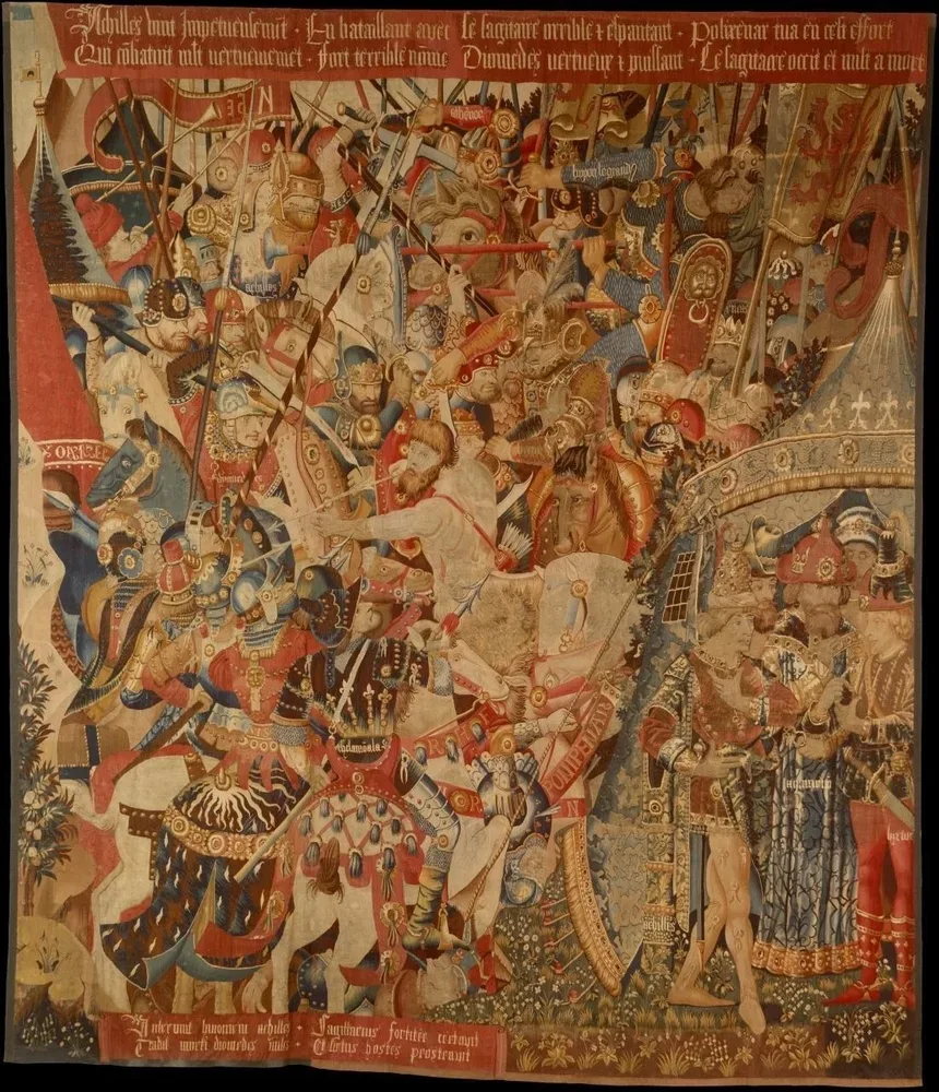 Средневековое полотно из коллекции Metropolitan Museum с кентавром и собранием у Ахилла
