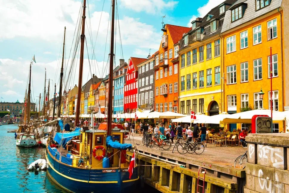 City, Copenhagen, Denmark, Padlock, River, Canal, Boat