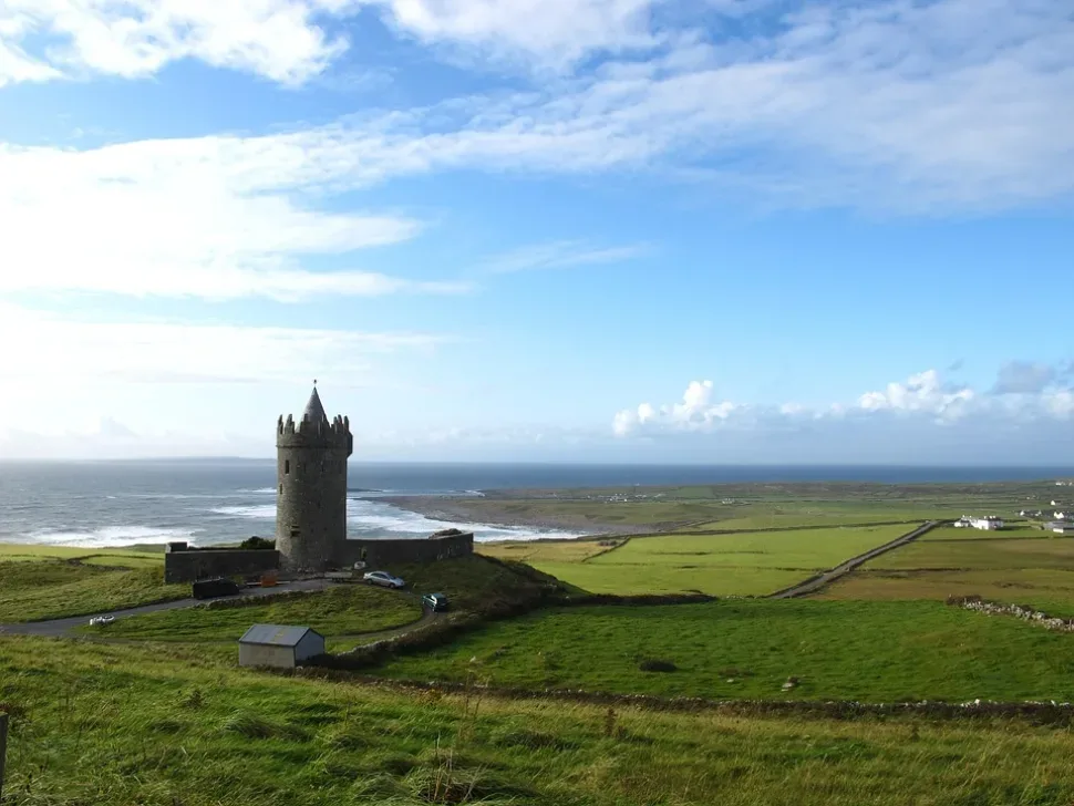 Ireland, Castle By The Sea, Tower, Castle