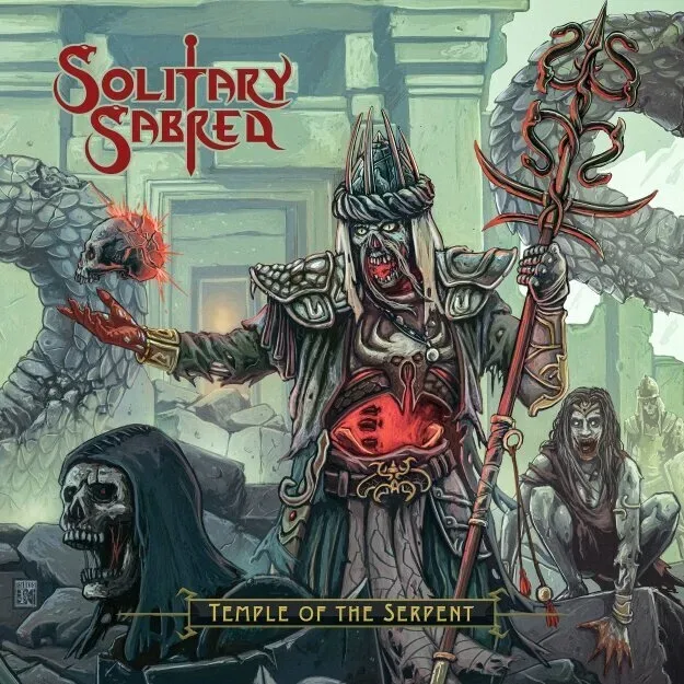 Обложка альбома Temple of the Serpent группы Solitary Sabred с изображением короля-нежити