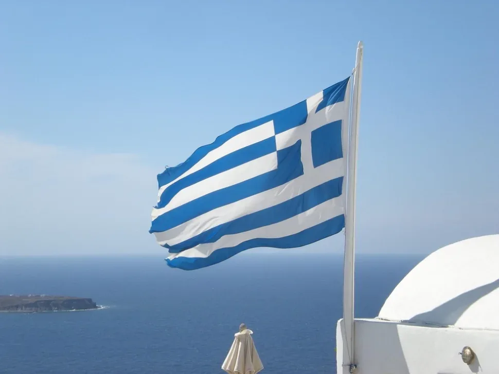 Santorini, Greek Island, Greece, Marine, Flag, Oia