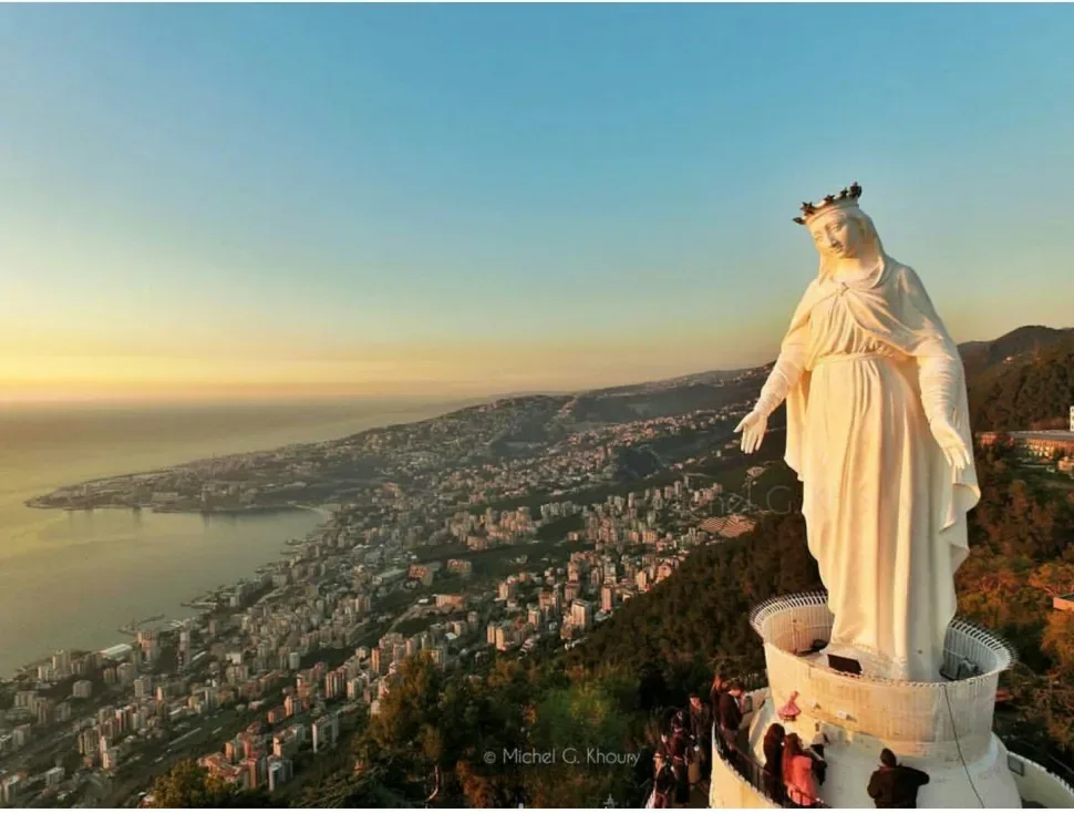 Our Lady of Harissa, Lebanon | Vacation spots, Places to go, Lebanon