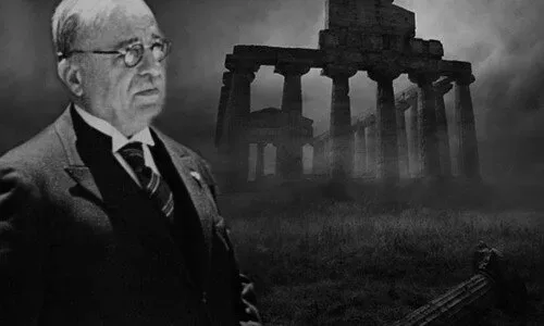 Иоаннис Метаксас на фоне античных руин как символ греческого сопротивления Иоаннис Метаксас на фоне античных руин как символ греческого сопротивления