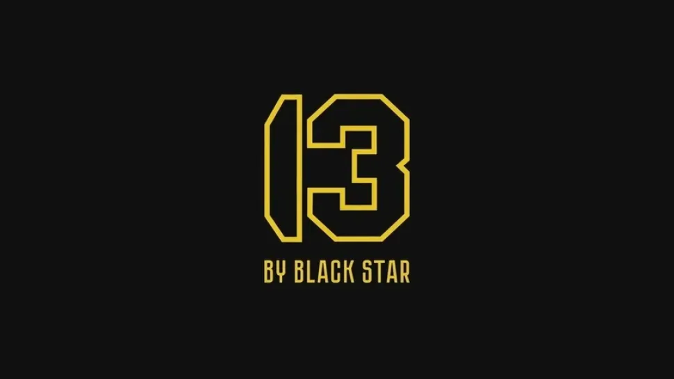 Чёрный фон с жёлтой цифрой 13 и надписями 13 by Black Star Чёрный фон с жёлтой цифрой 13 и надписями 13 by Black Star
