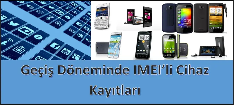 Баннер на турецком о регистрации устройств по IMEI с изображением смартфонов