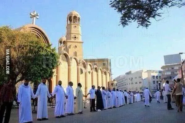 Muslims protecting Christian church. | Christianity, Christian ...