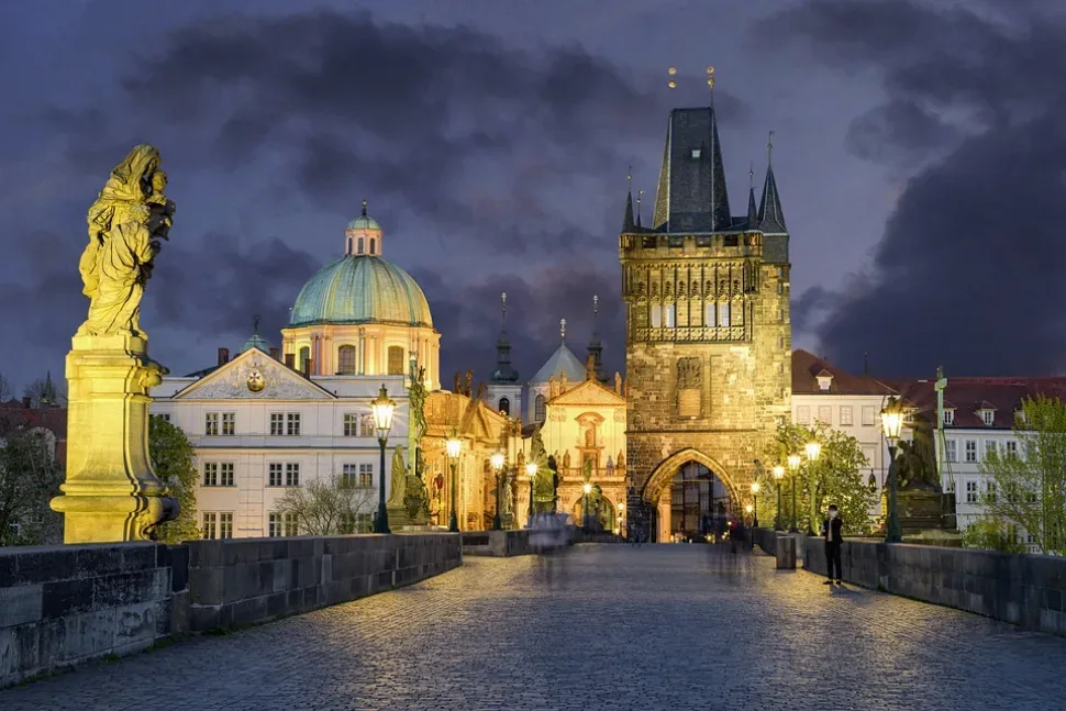 Charles Bridge, Prague, Twilight, City, Architecture