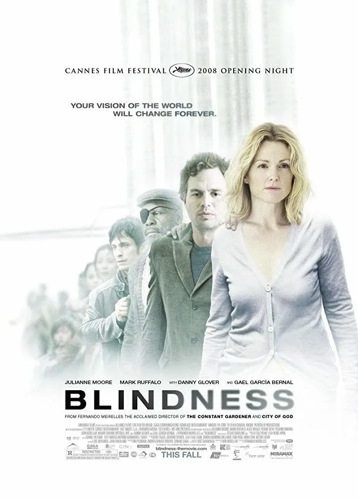 Постер фильма Слепота Blindness с рядом стоящими персонажами