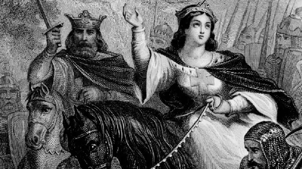 Гравюры Генриха II Плантагенета и Алиеноры Аквитанской подписью
