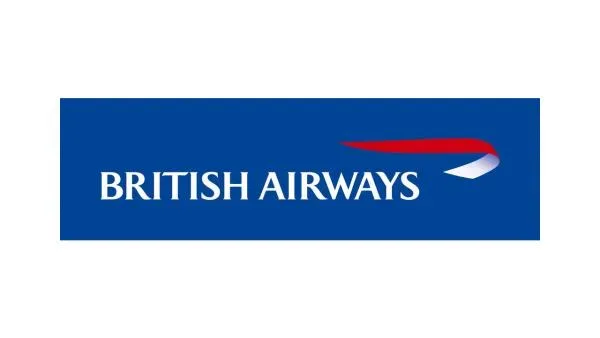 Прямоугольный логотип British Airways с синим фоном и фирменным символом
