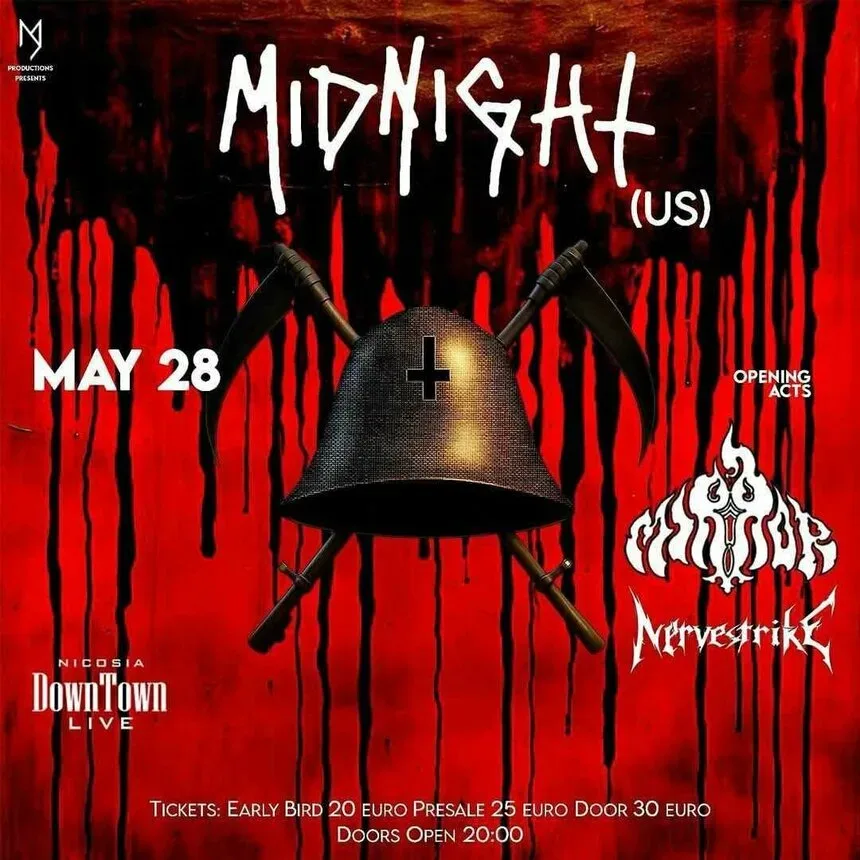 Афиша концерта Midnight в Никосии 28 мая — Downtown Live, начало 20:00