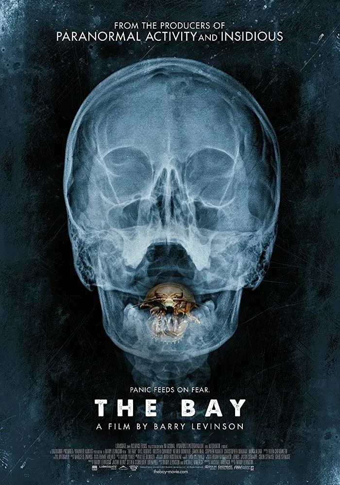 Постер фильма Залив The Bay с рентгеновским черепом и паразитом