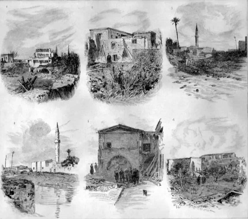 Наброски разрушений и видов Лимассола 1860–1880 годов