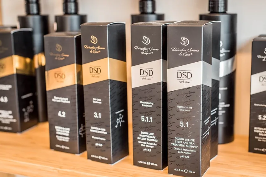 Упаковки профессиональных средств DSD de Luxe на полке ePharmaCY