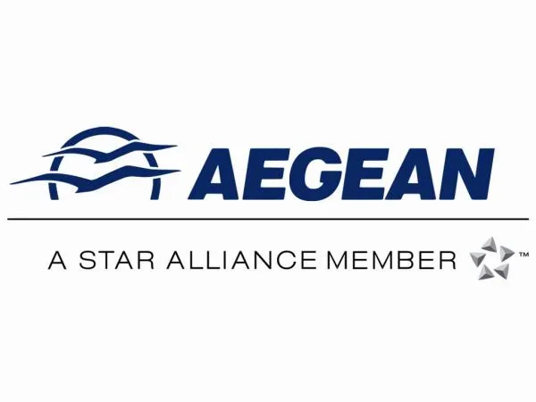 Логотип Aegean — авиакомпания, занявшая первое место по пассажирам на Кипр